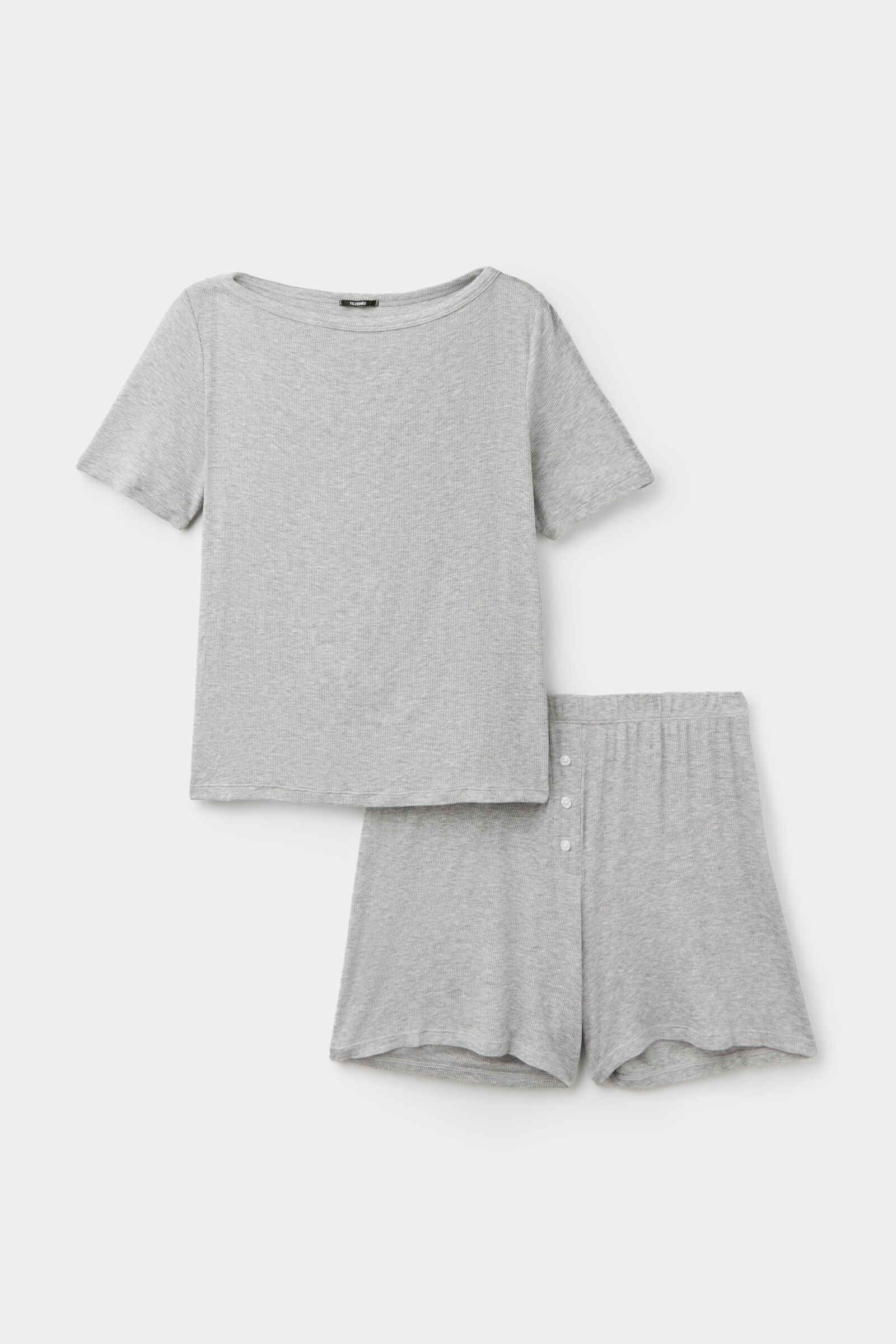 Pijama Corto Canalé Viscosa Cuello Barco