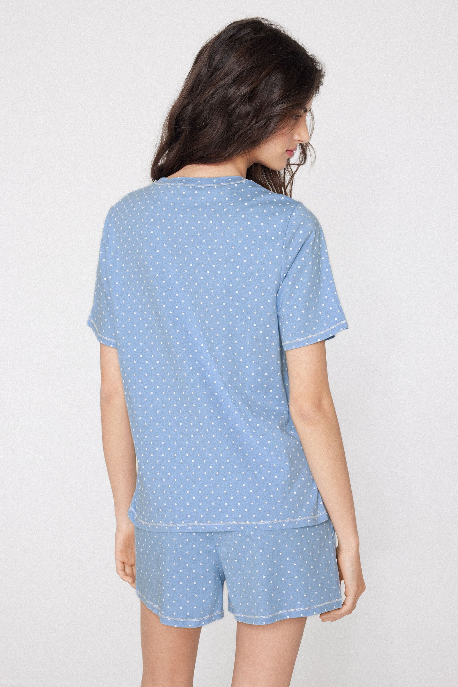 Pijama Corto Algodón Estampado Lunares — imagen 4