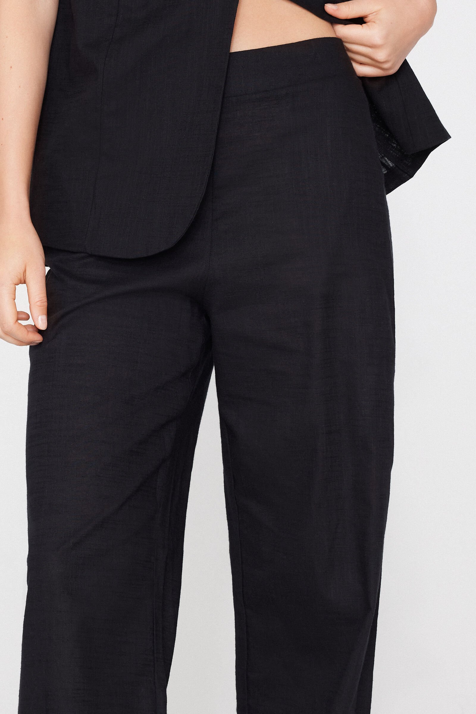 Pantalones Largos Palazzo Tela de Algodón — imagen 3