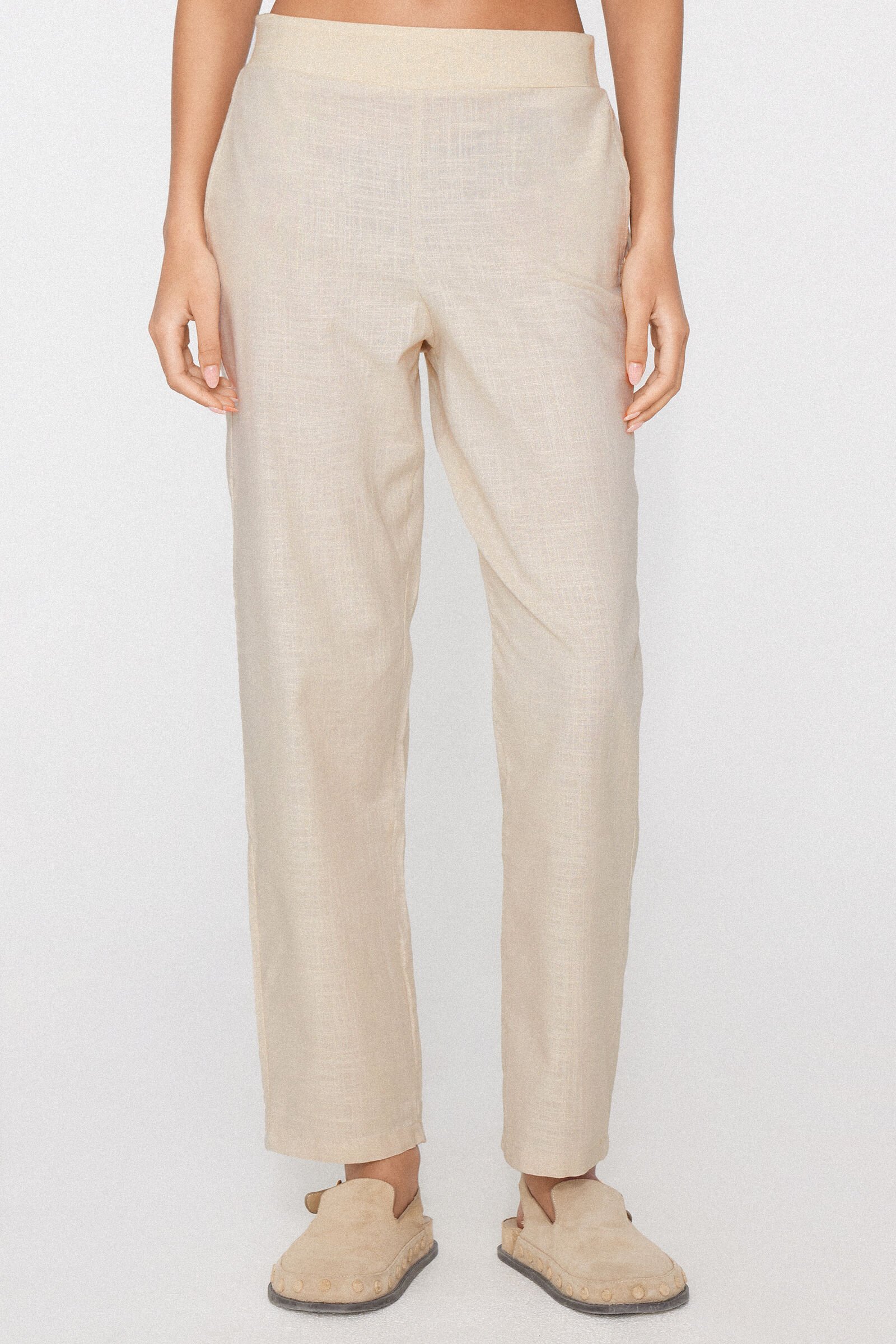 Pantalones Largos Pitillo Tela de Algodón — imagen 4